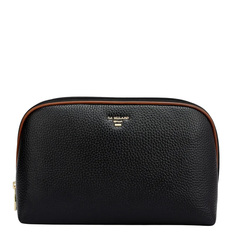 دا ميلانو Wax Leather Multi Pouch - Black